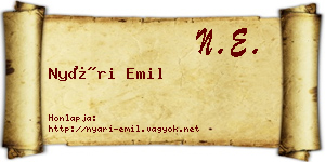 Nyári Emil névjegykártya