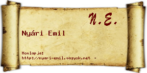 Nyári Emil névjegykártya